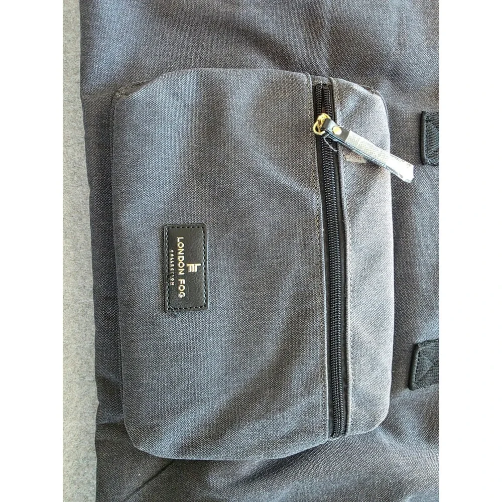 London Fog Canvas Duffel Bag Denim Weekend Travel Luggage Carry On NWT